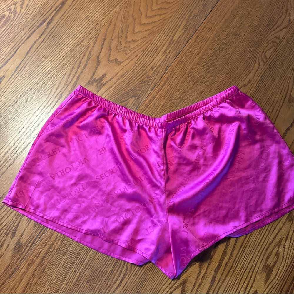 Victoria's Secret Hot Pink Satin Lounge Shorts